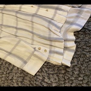 White and blue flannel